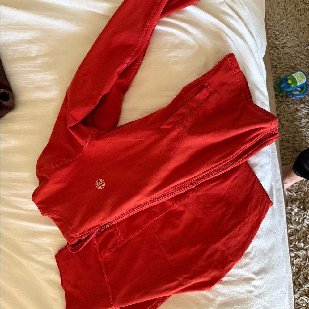 Til You Collapse Burnt Orange Leggings and Zip Up Sweatshirt Set